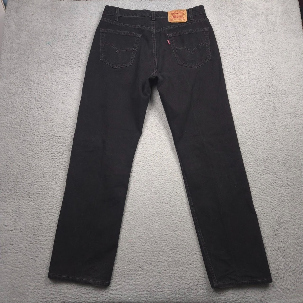 Levis 505 36x32 Black Regular Fit Straight Leg Men Jean Made in USA Vintage 90's - Picture 2 of 13